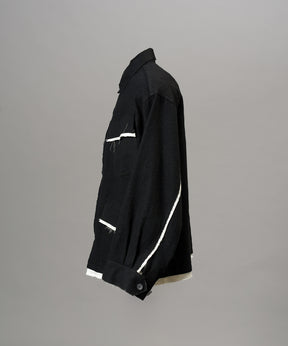 【26AW PRE-ORDER】ウールコットントリミングミックスプライムオーバーファティーグシャツジャケット