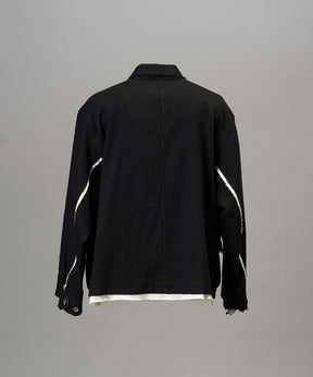 【26AW PRE-ORDER】ウールコットントリミングミックスプライムオーバーファティーグシャツジャケット