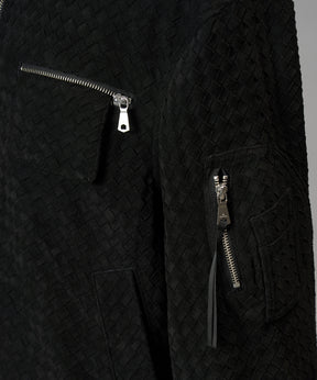 【26AW PRE-ORDER】アーティフィシャルスウェードテープニッティングプライムオーバースタンドブルゾン