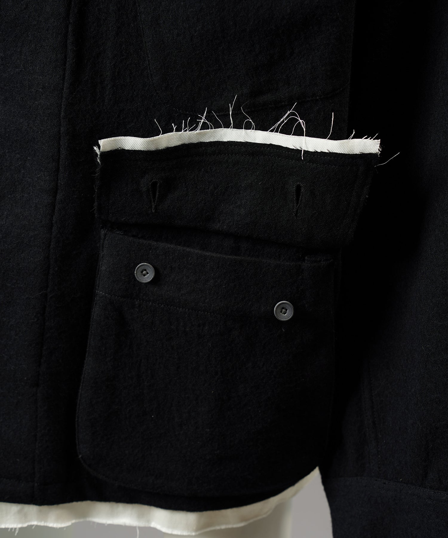 【26AW PRE-ORDER】ウールコットントリミングミックスプライムオーバーファティーグシャツジャケット