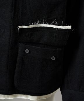 【26AW PRE-ORDER】ウールコットントリミングミックスプライムオーバーファティーグシャツジャケット