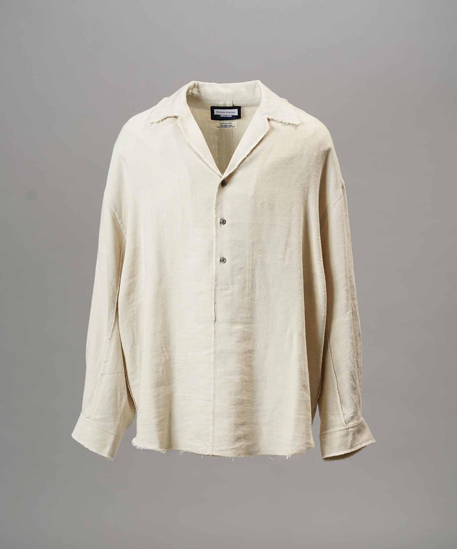 【26AW PRE-ORDER】ディープフロントネックプライムオーバー3Bウールリネンスキッパーシャツ