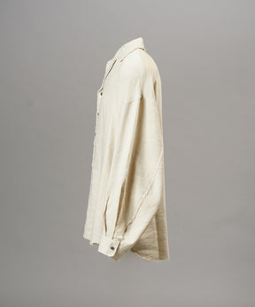 【26AW PRE-ORDER】ディープフロントネックプライムオーバー3Bウールリネンスキッパーシャツ