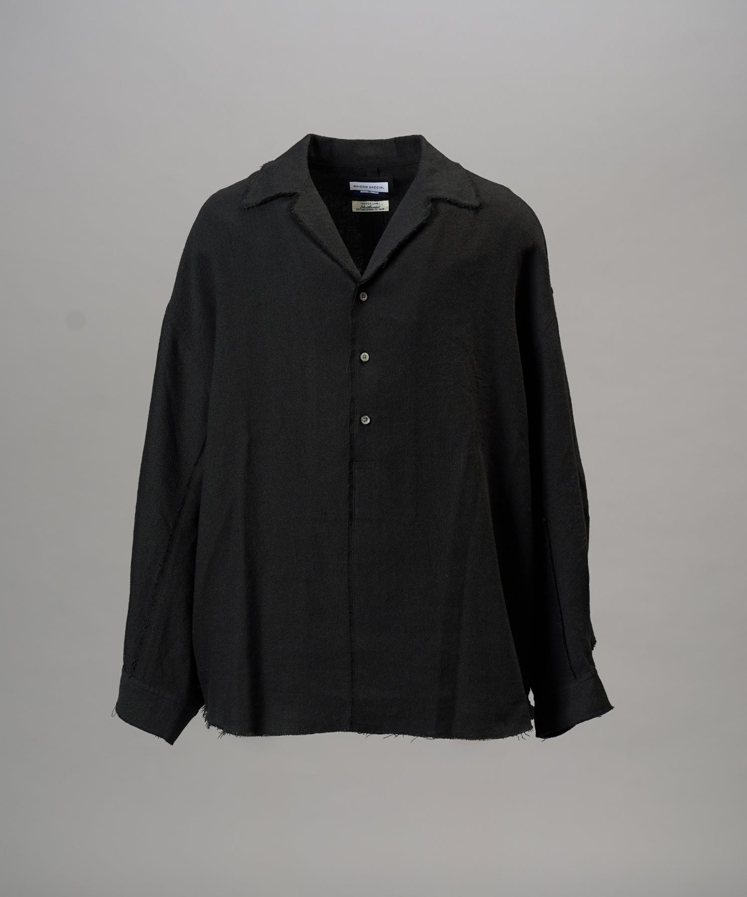 【26AW PRE-ORDER】ディープフロントネックプライムオーバー3Bウールリネンスキッパーシャツ
