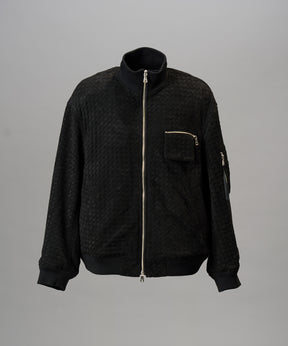 【26AW PRE-ORDER】アーティフィシャルスウェードテープニッティングプライムオーバースタンドブルゾン