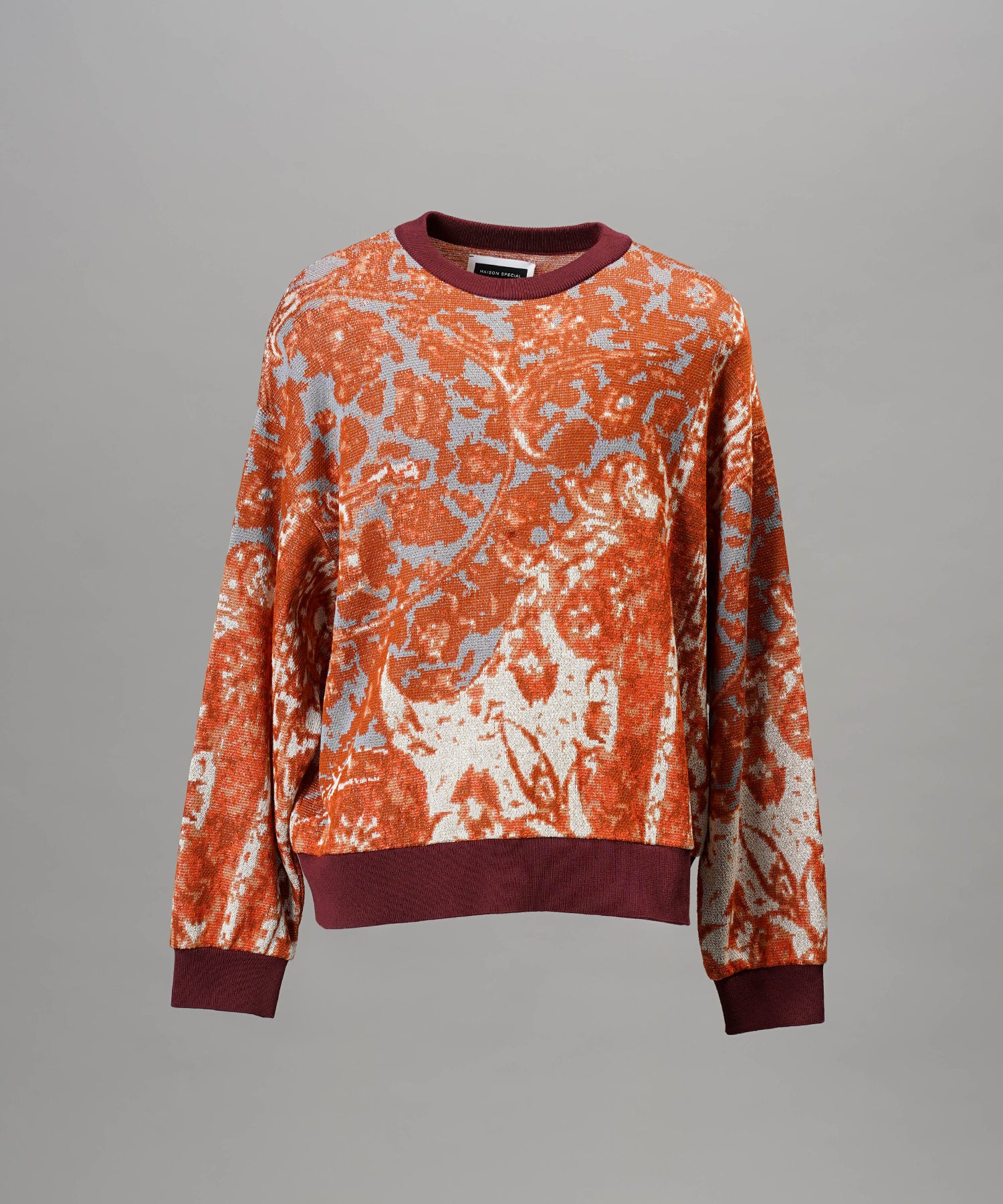 【26AW PRE-ORDER】All-over Paisley Jacquard Prime-Over Crew Neck Knit Tops