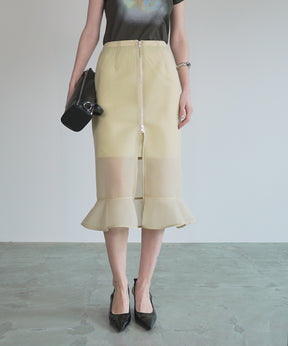 [2026Summer PRE-ORDER] Sheer Bonded Ruffle Skirt
