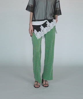 Check Pleated Pants