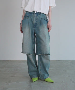 Layered Denim Pants