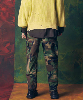 Patchwork Vintage Clothes Camouflage Wide Tapered Cargo Pants