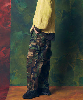 Patchwork Vintage Clothes Camouflage Wide Tapered Cargo Pants