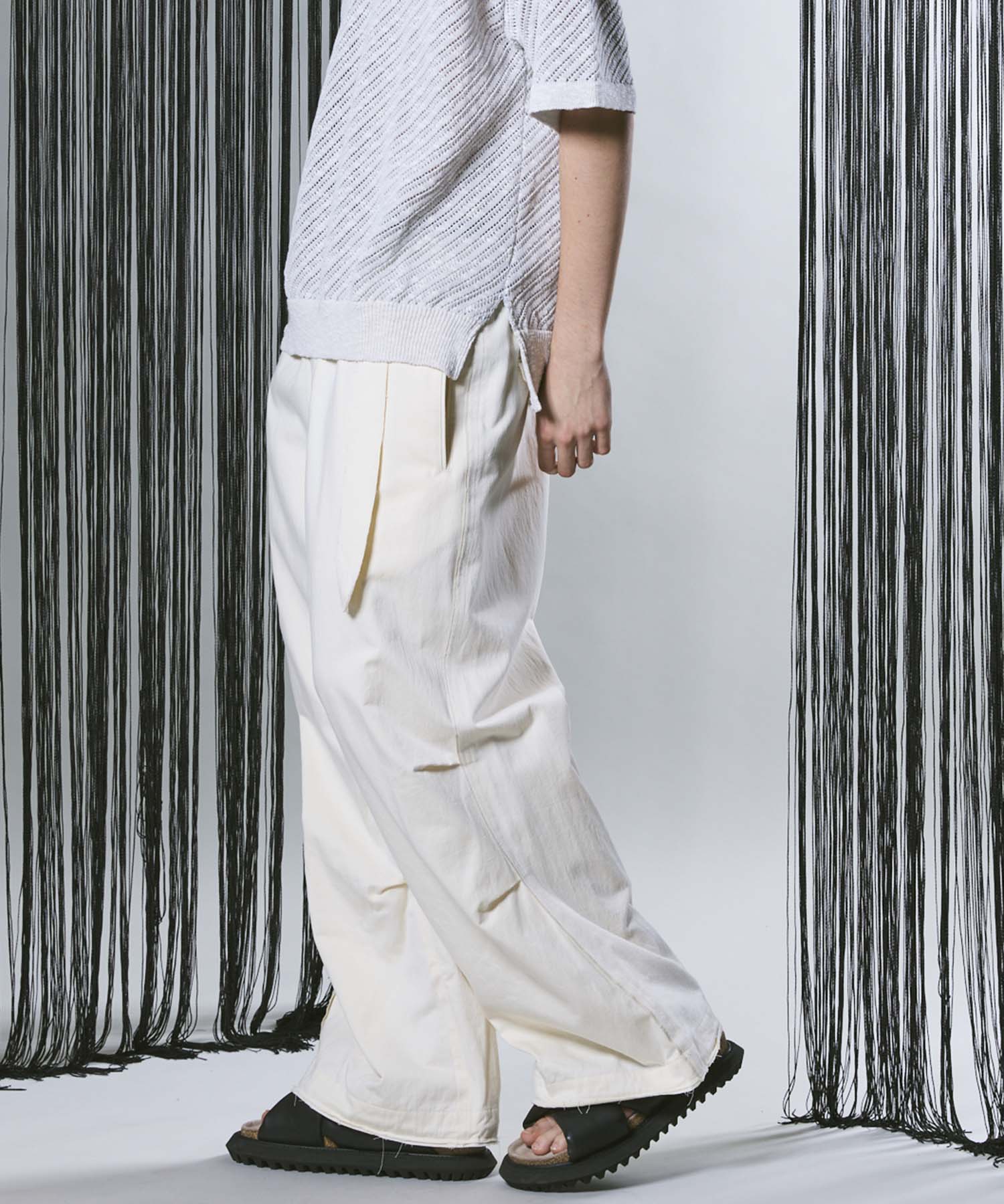 Cotton Belted Snow Wide Pants