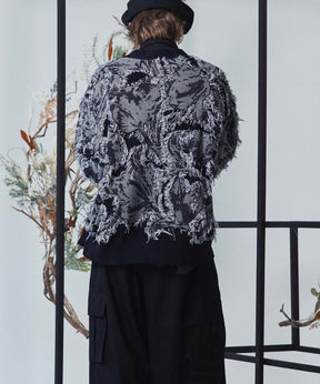 [销售] Grunge Leaf Jacquard Prime-Over Knit开衫