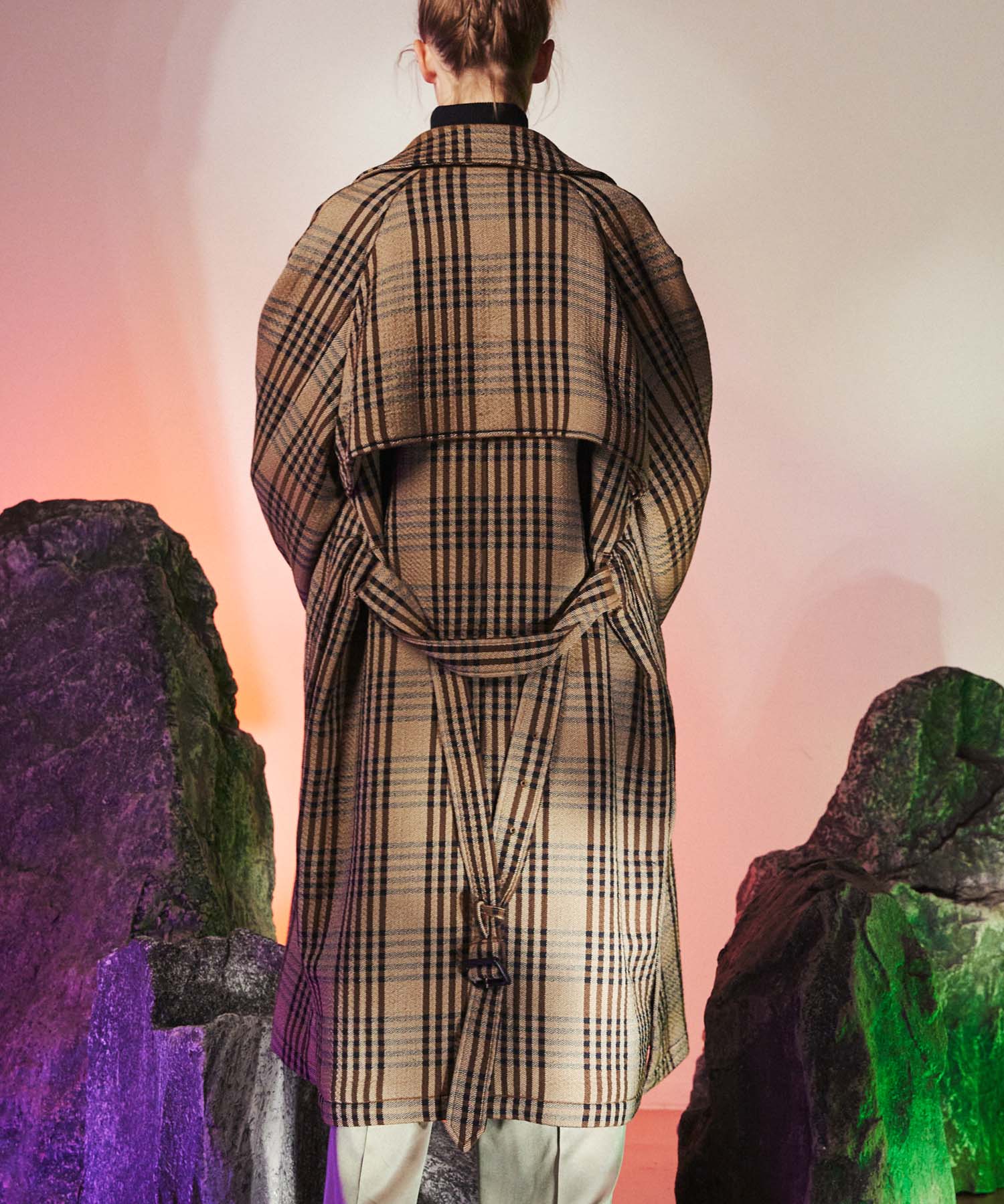 【Italian Dead Stock Fabric】Dress-Over Trench Coat