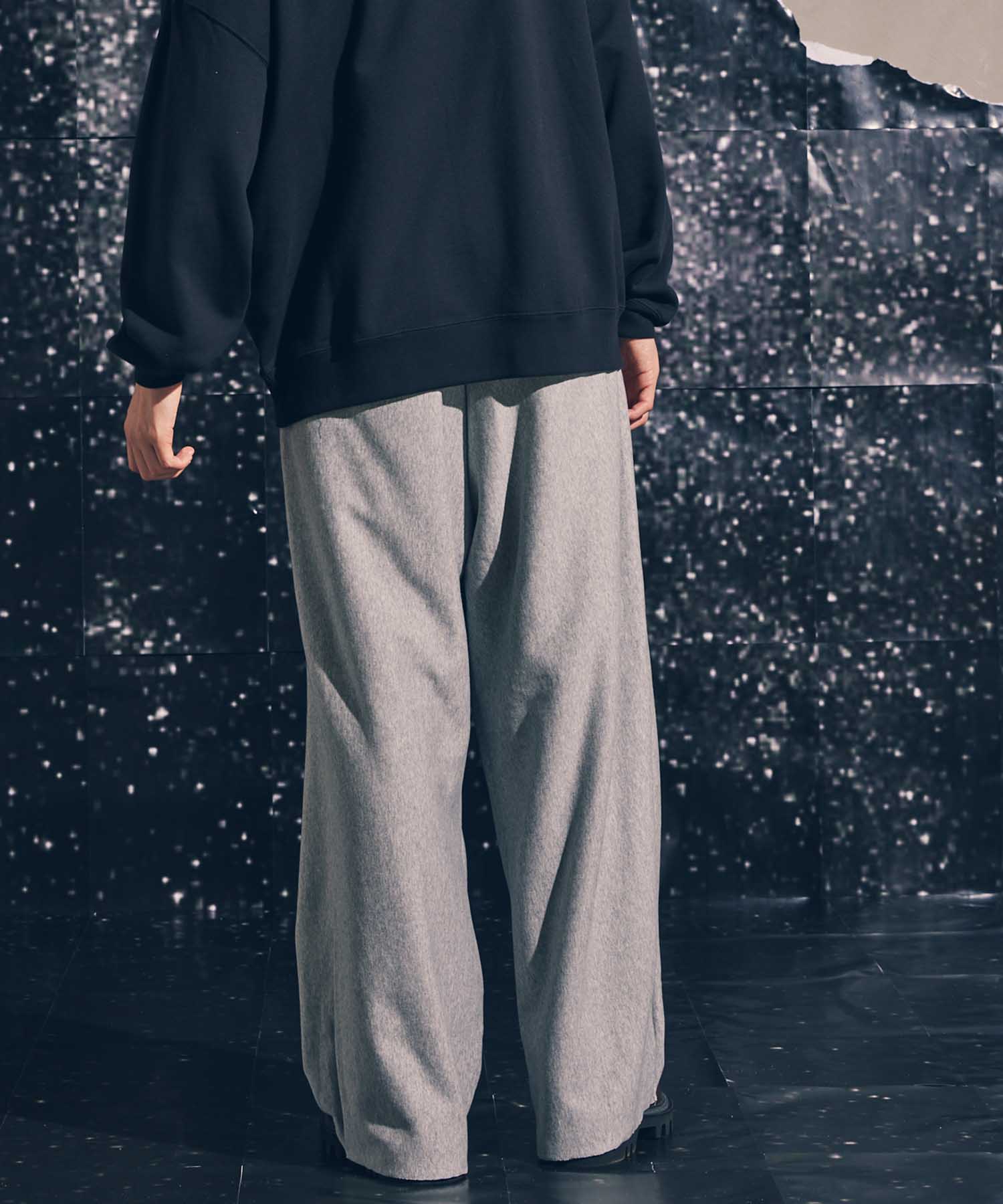 Crush Sweat Prime-Wide Pin tuck Easy Pants