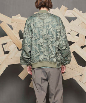 Flower Embroidery See-Through Prime-Over MA-1 Bomber Jacket