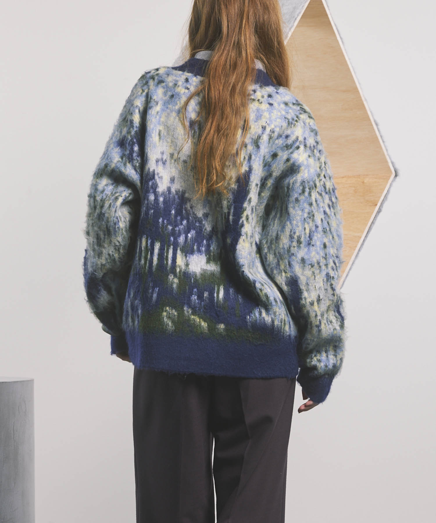 [24AW Pre-Order] Prime-Over Landscape Painting V-Neck Knit Cardigan