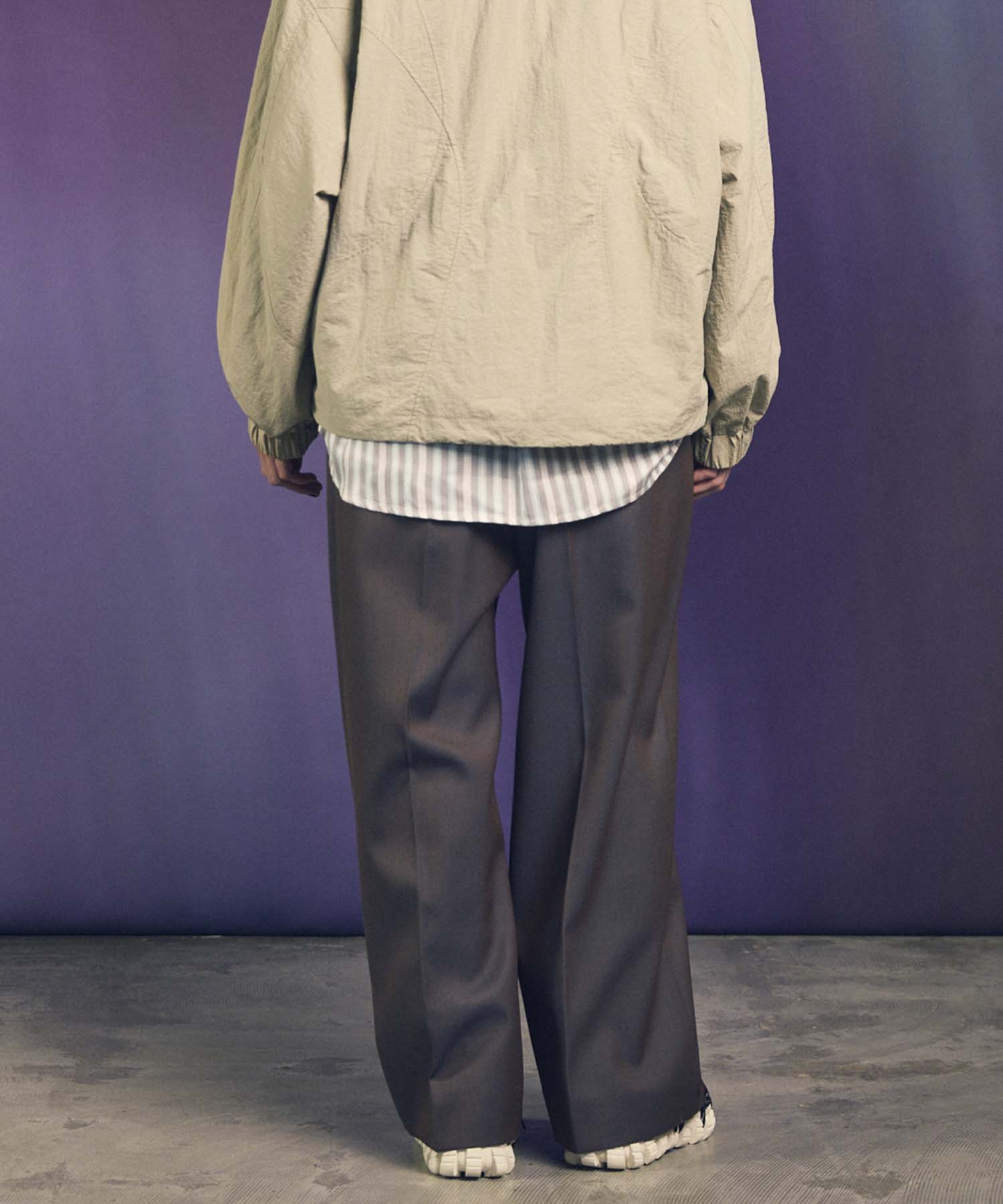 4 가지 색상 샹 브레이 세탁 가능한 양모 프라임 전역의 두 개의 턱 넓은 바지