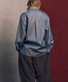 4 색 샹 브레이 씻을 수있는 양모 프라임-오버 일반 칼라 셔츠