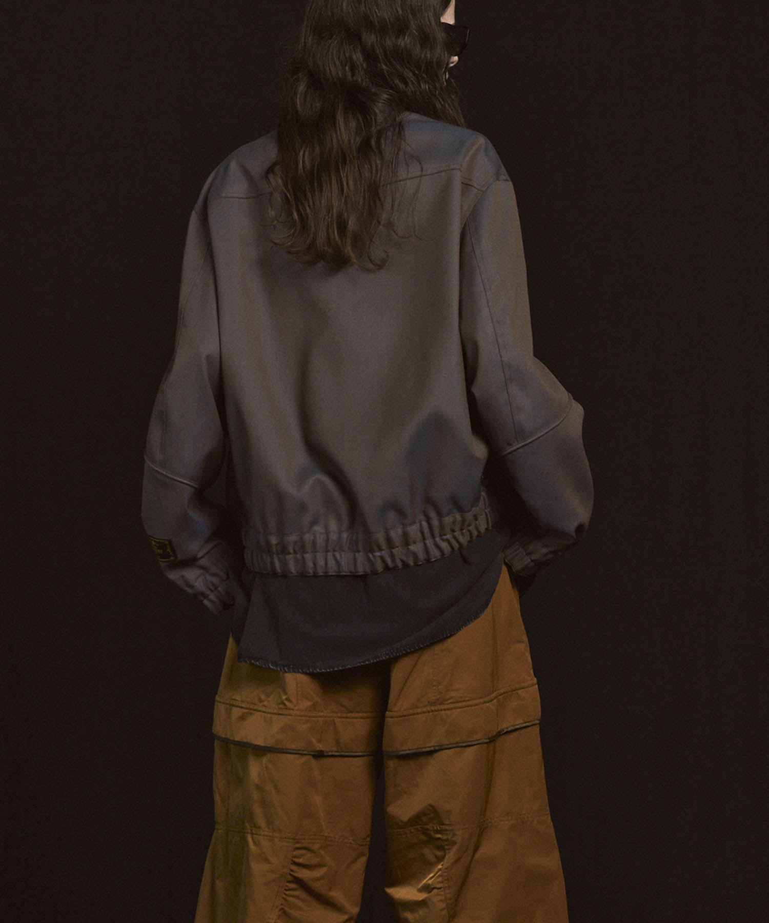 4 Colors Chambray Washable Wool Prime-Over Blouson