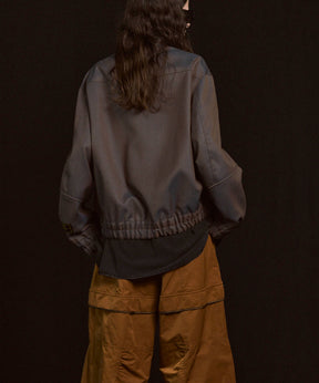 4 Colors Chambray Washable Wool Prime-Over Blouson