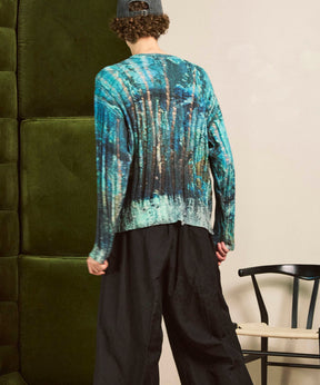 Wall Art Print Damage Knit Pullover