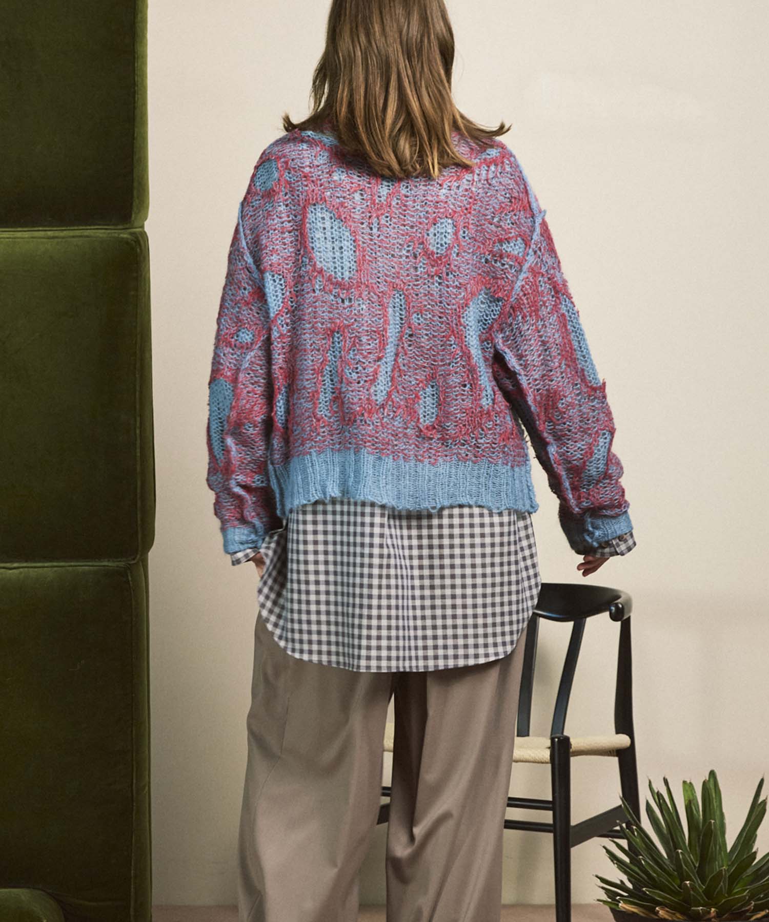 Mohair Sheer V-Neck 니트 풀오버