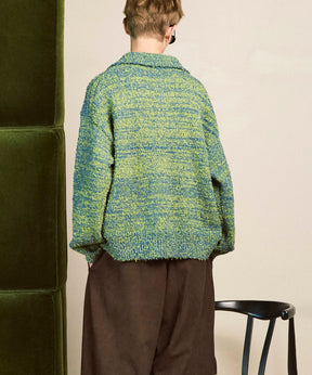 混合彩色纱线纱线船长针织套头衫