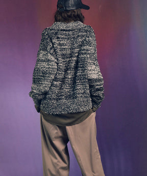 混合彩色纱线纱线船长针织套头衫