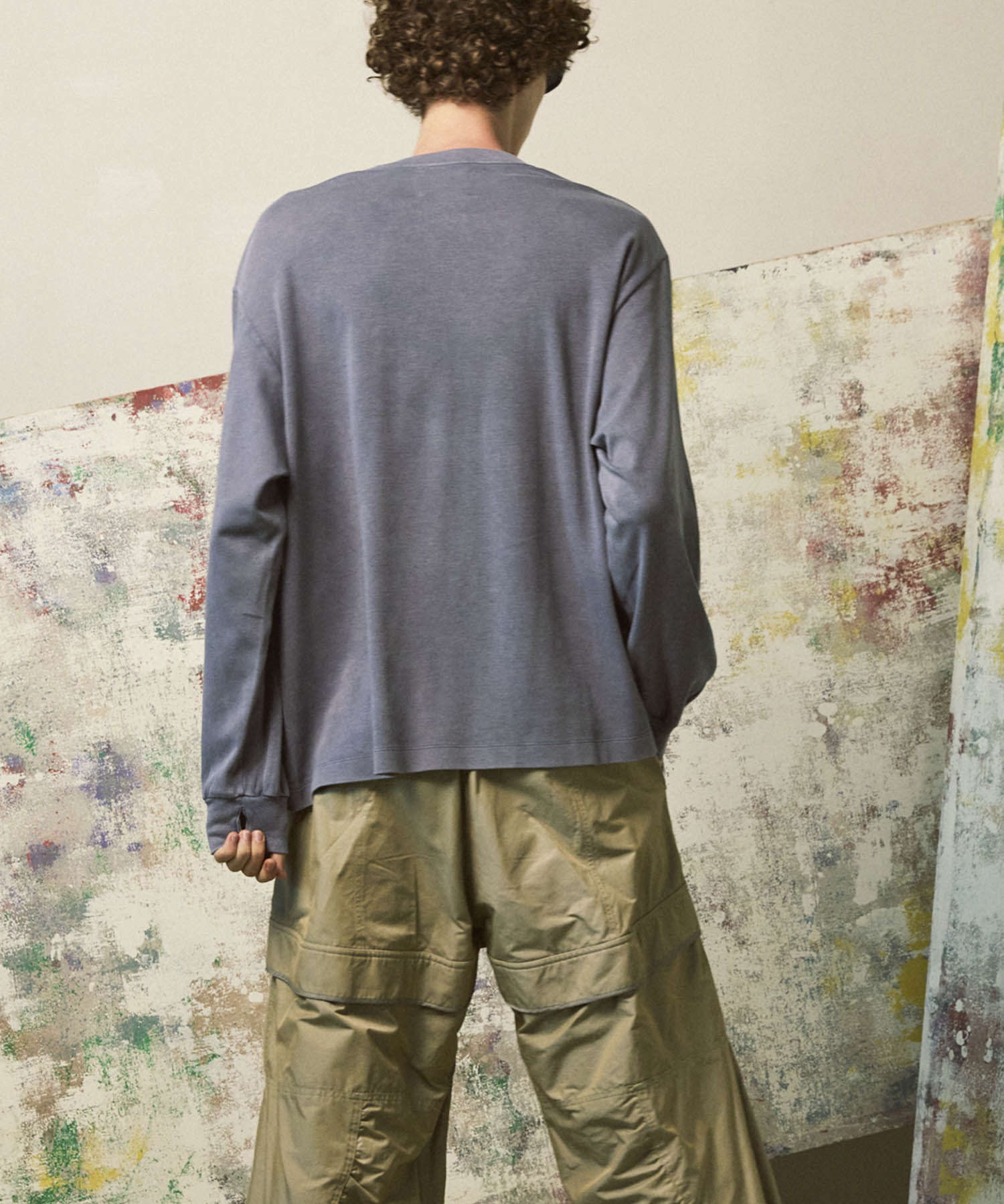 [ex] Prime-Ore-Ore-Ore-Ore-Over Smooth Crew Neck长袖T恤