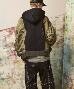 Different Material Docking Prime-Over Military Blouson