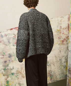 Mix Color Fancy Yarn Prime-Over Knit Cardigan