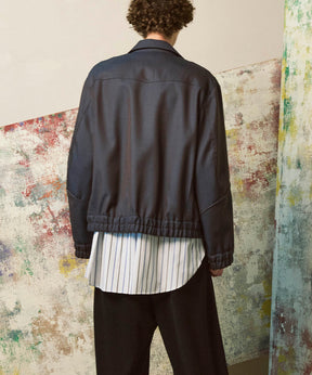 4 Colors Chambray Washable Wool Prime-Over Blouson