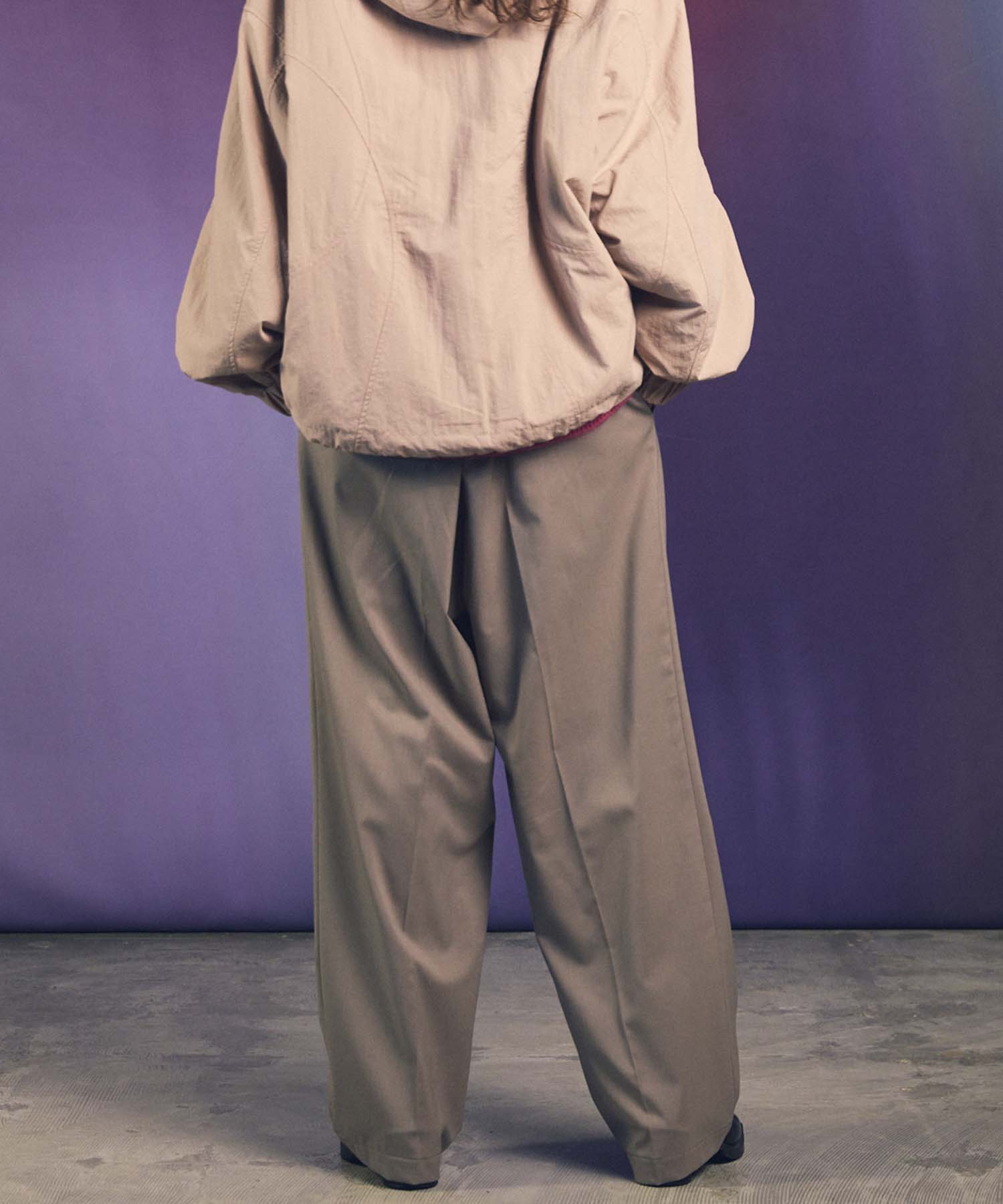 Wool Mix Smooth Prime Wide One-Tuck Wide Pants