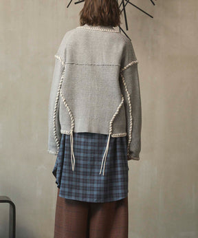 等级短长度超过V领针织套头衫