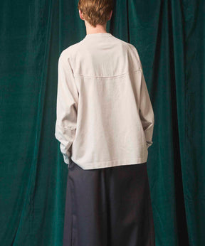 Curve switching Prime-Over Henry Neck Long Sleeve T-Shirt