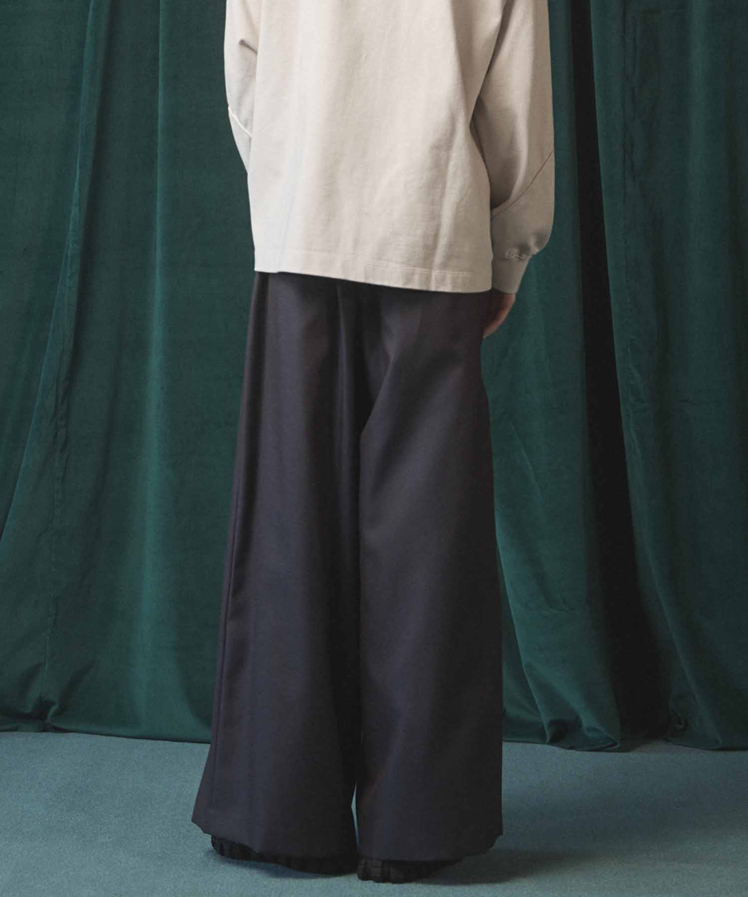 4 Colors Chambray Washable Wool Baggy Wide Pants