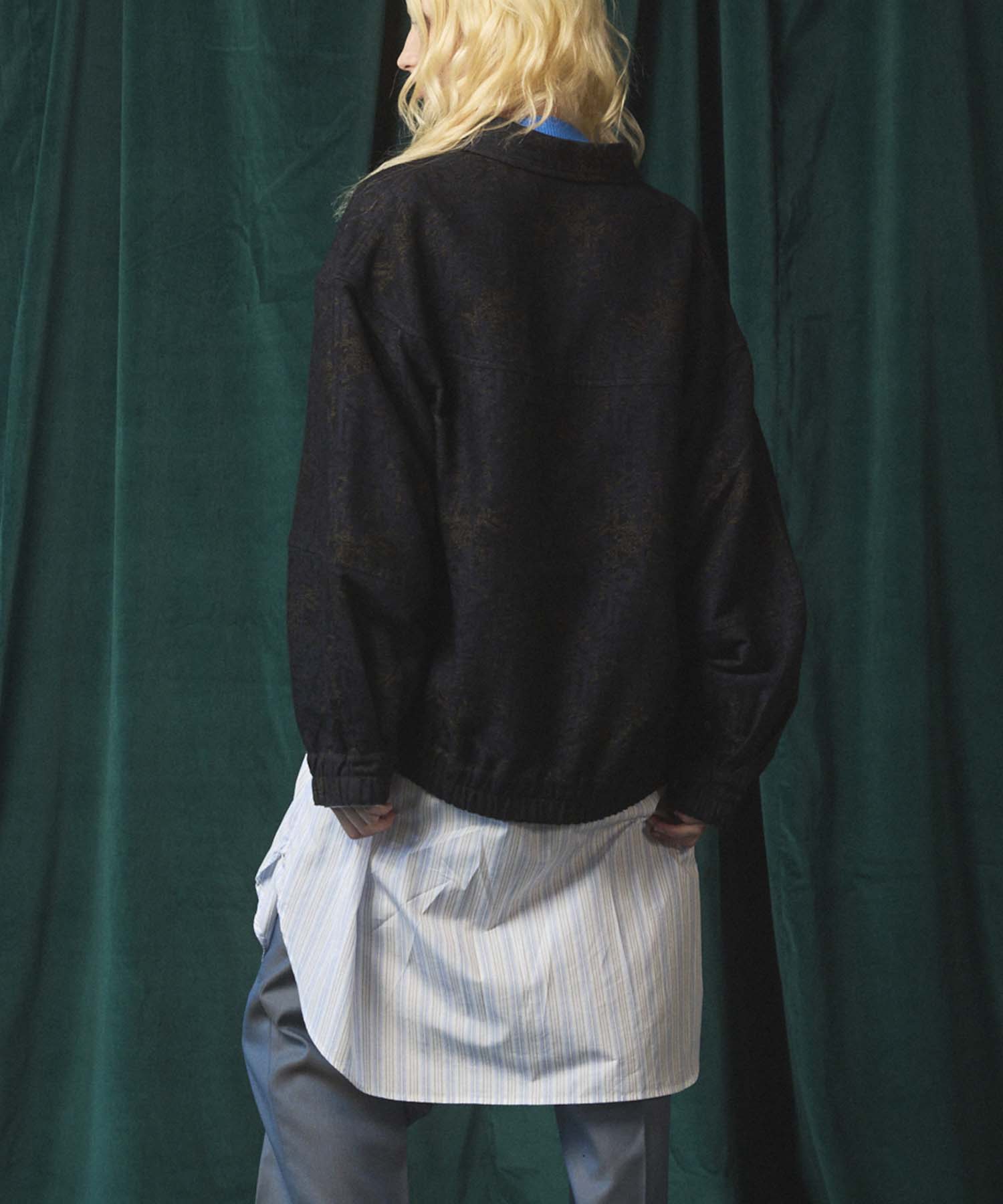 [Sale starts at 12:00 pm on Saturday, September 13th] [Italian Dead Stock Fabric] Prime-Over Curved Shirts Blouson