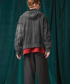 4 색 샹 브레이 세탁 가능한 양모 피크 라펠 더블 가슴 재킷