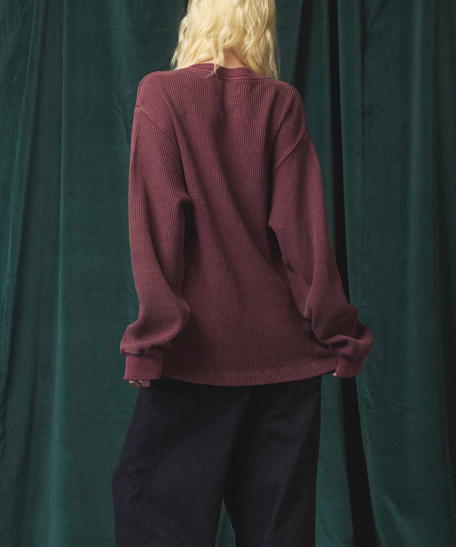 Prime-Over Crew Neck Long Sleeve Waffle T-Shirt