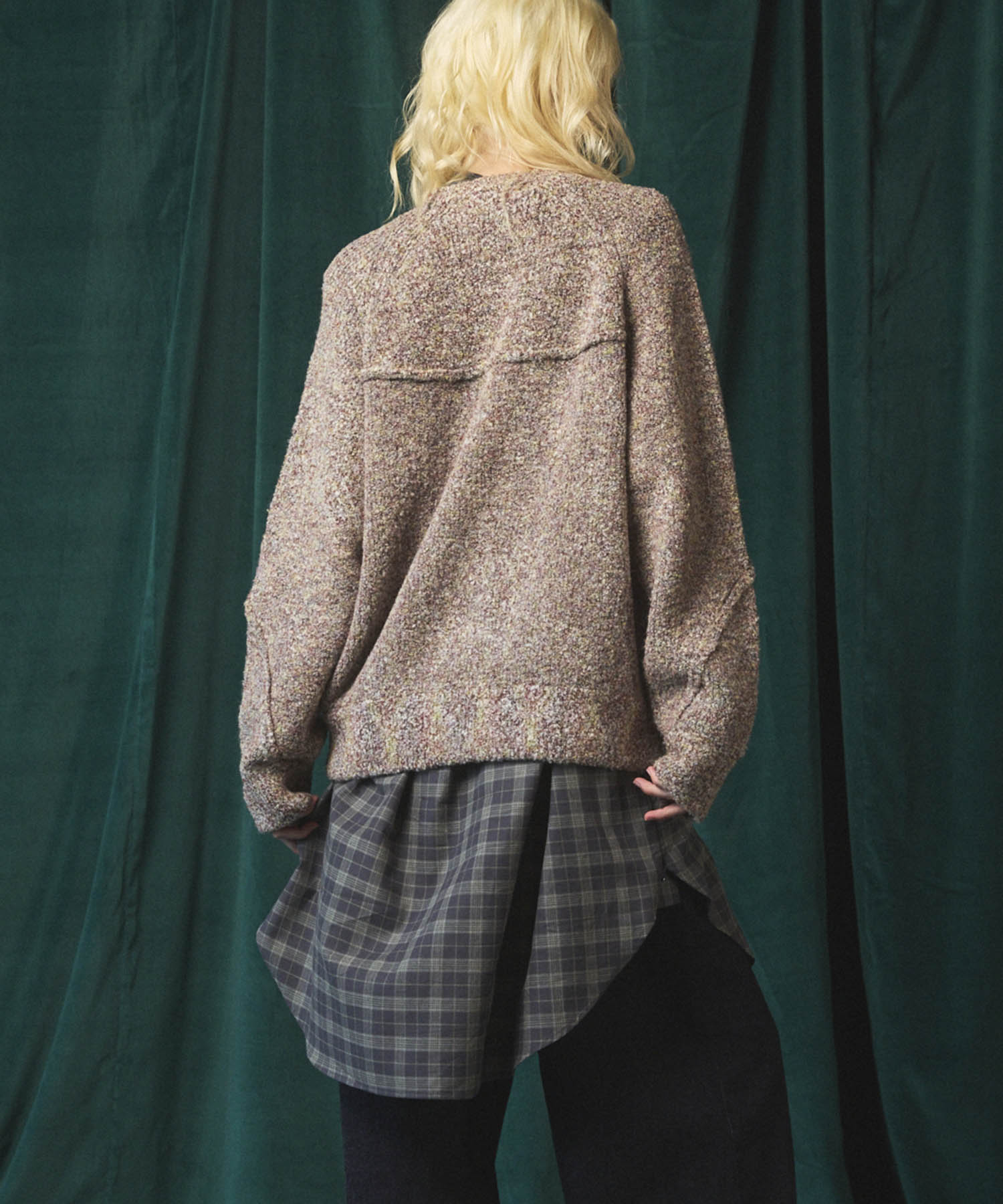 Gradation Short Length Prime-Over V-Neck Knit Pullover