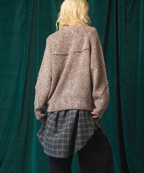 Gradation Short Length Prime-Over V-Neck Knit Pullover