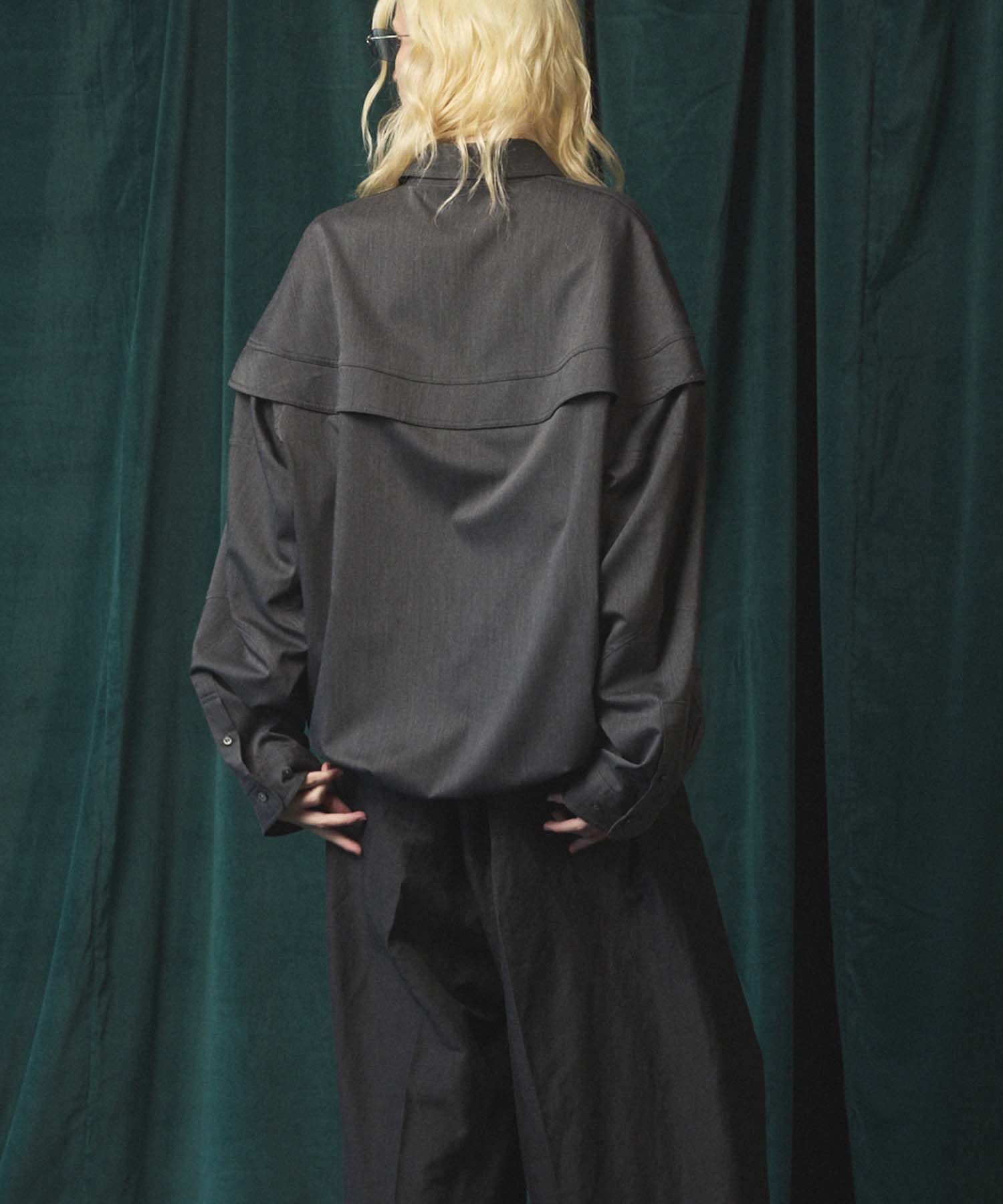 Prime-Over Curved Curve switching Regular Collar Shirt (Copy)