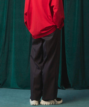 4 Colors Chambray Washable Wool Prime-Wide One Tuck Wide Pants