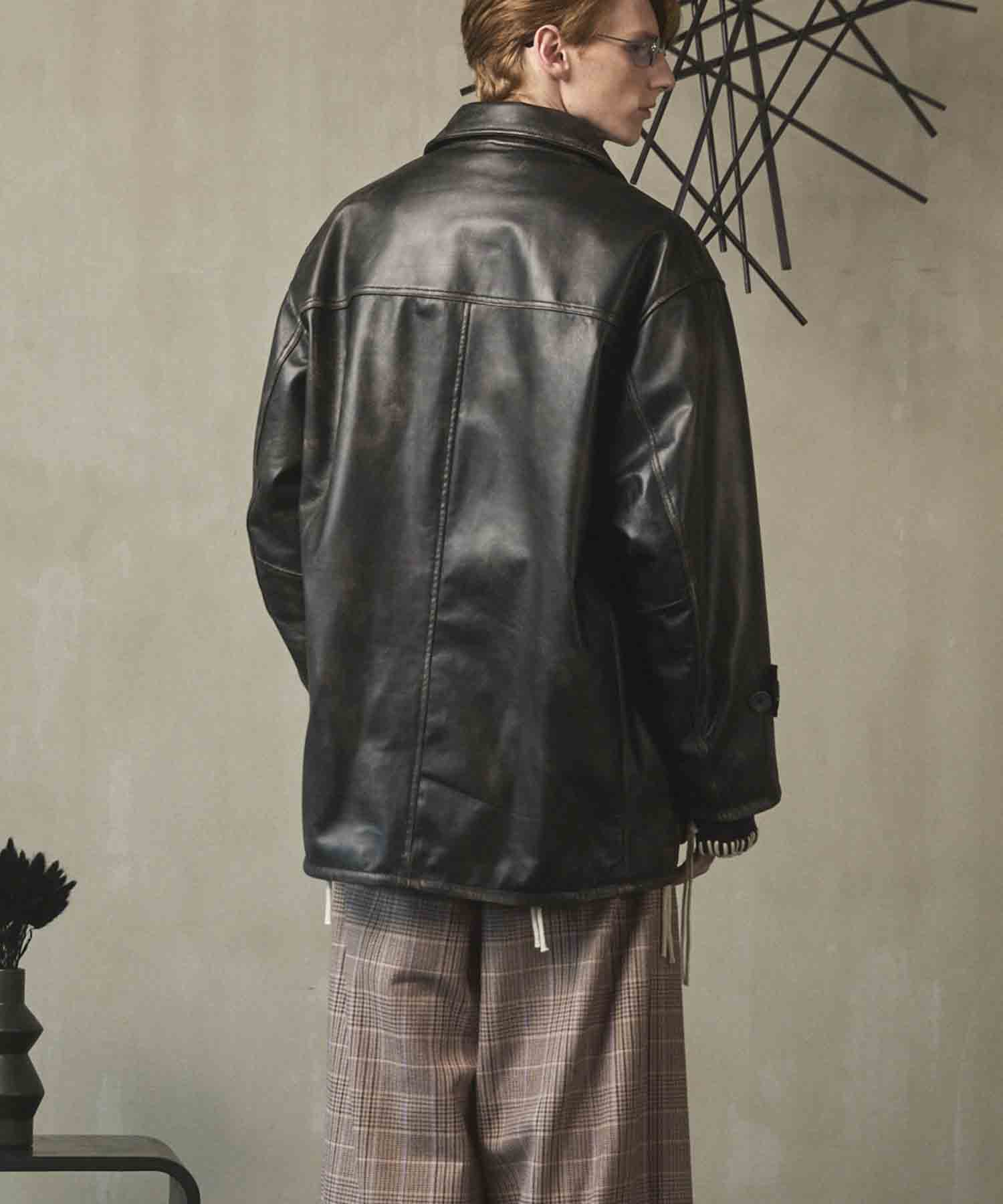 25AW PRE-ORDER] Sheep Leather Car Coat