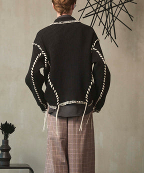 等级短长度超过V领针织套头衫