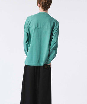 Curve switching Prime-Over Henry Neck Long Sleeve T-Shirt