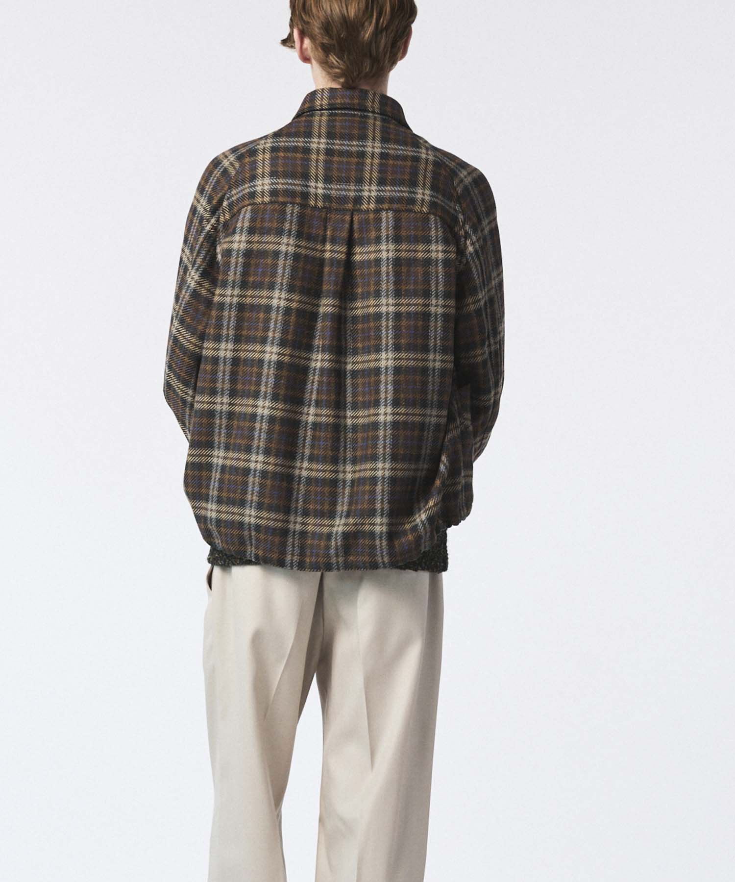 [Sale starts at 12:00 pm on Saturday, September 13th] [Italian Dead Stock Fabric] Prime-Over Curved Pocket Shirts Blouson