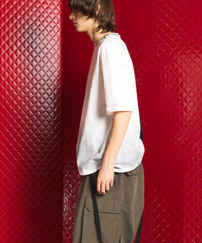 【24SS PRE-ORDER】Abstract Hand-Rolling Printed Oversized Stitched Crew Neck T-shirt