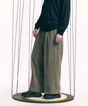 【Italian Dead Stock Fabric】Three-tuck Wide Pants